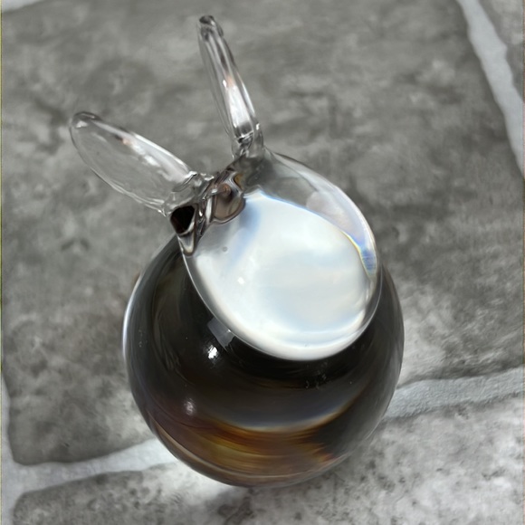 Vintage Crystal Glass Bunny Rabbit Paperweight Clear solid Flat Bottom 2.5” tall - Picture 6 of 13